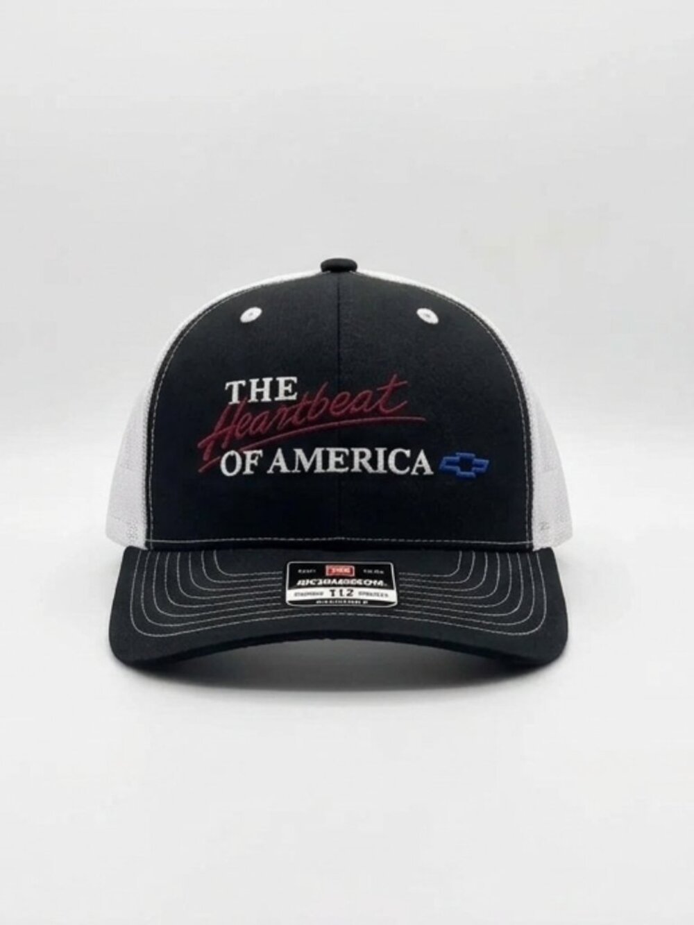 The Heartbeat of America Hat Richardson 112 Chevy White, red blue black trucker